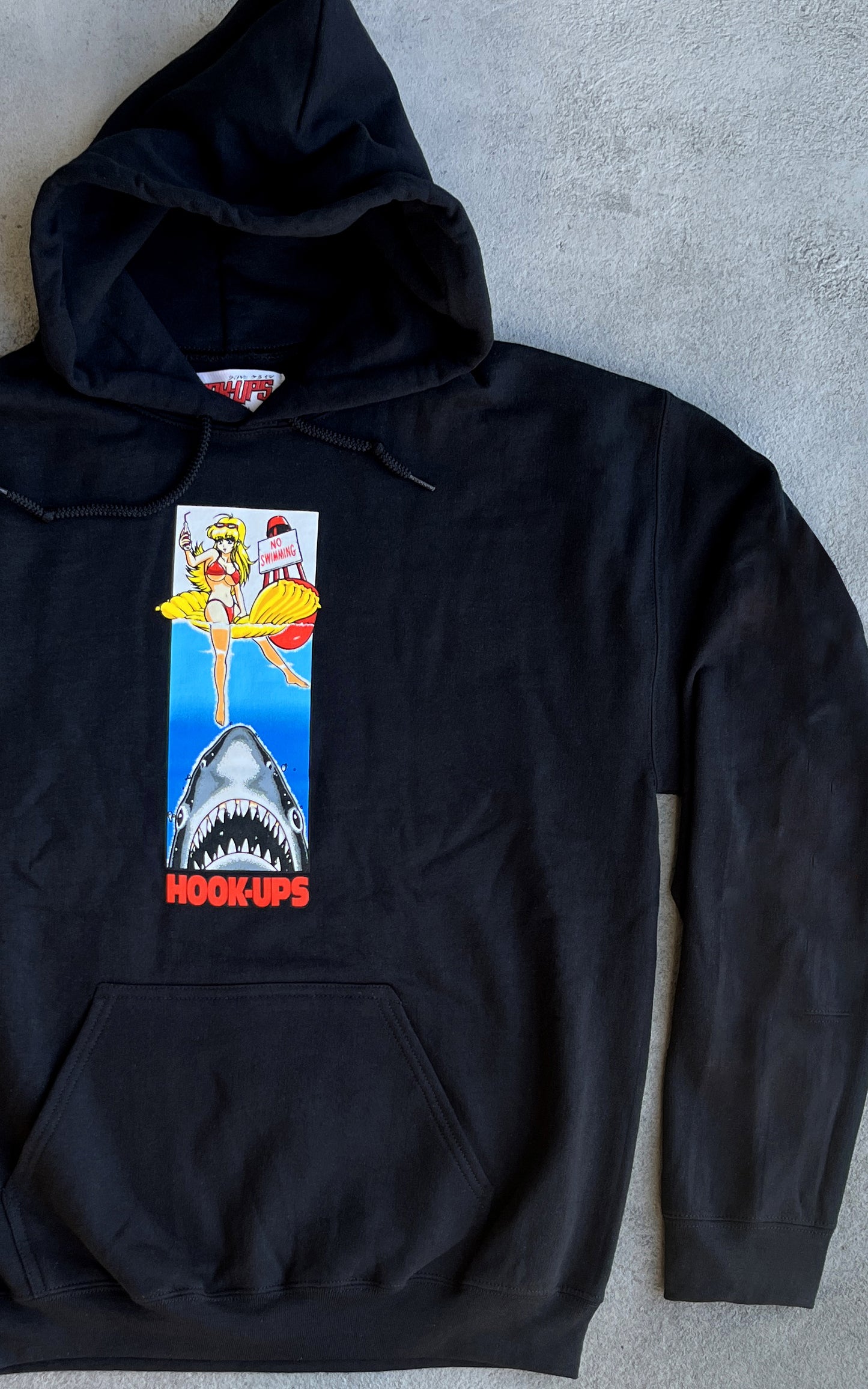 No Swimming Hooded Sweatshirt BLACK