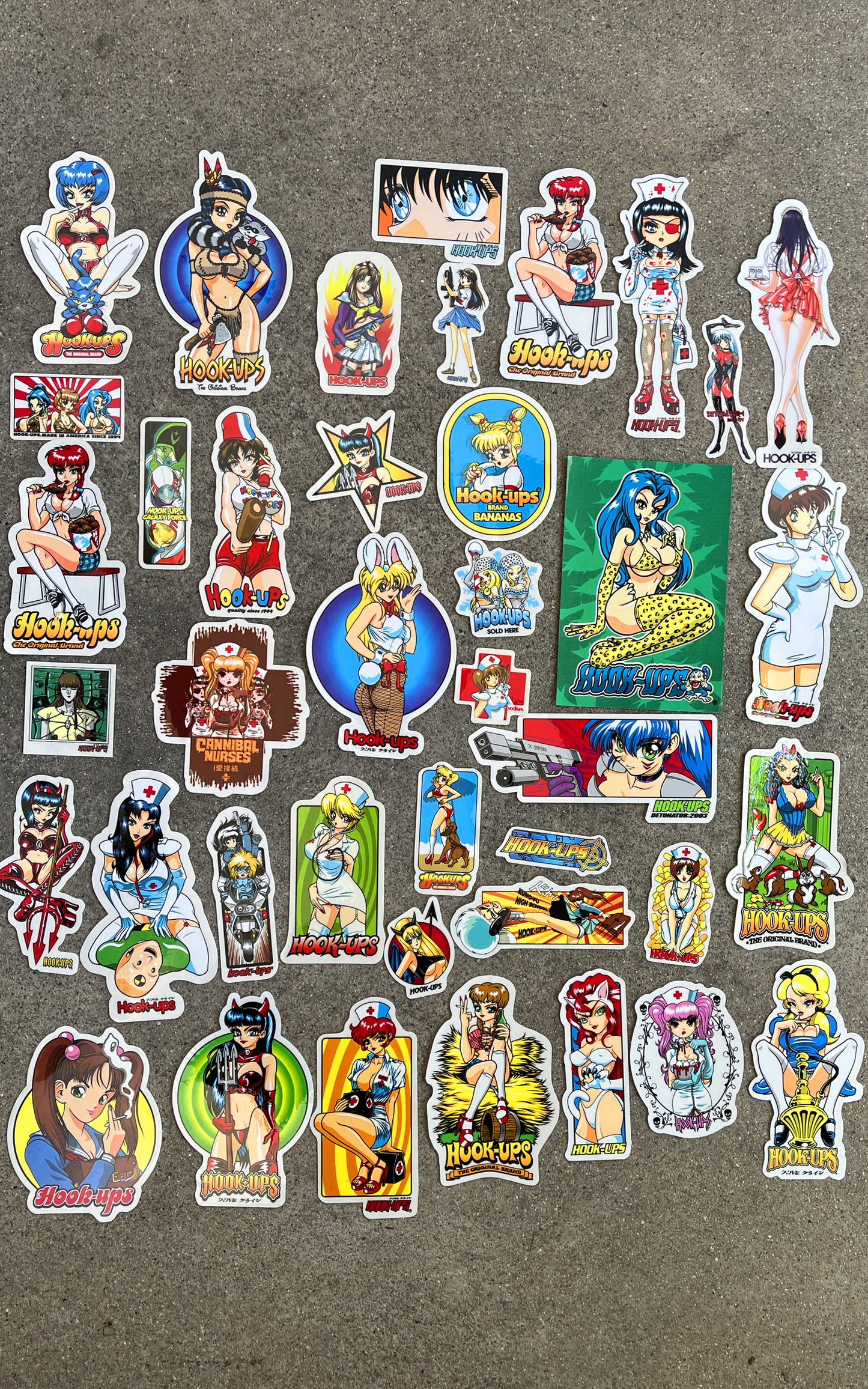 hook-ups vintage stickers mega 40 pack