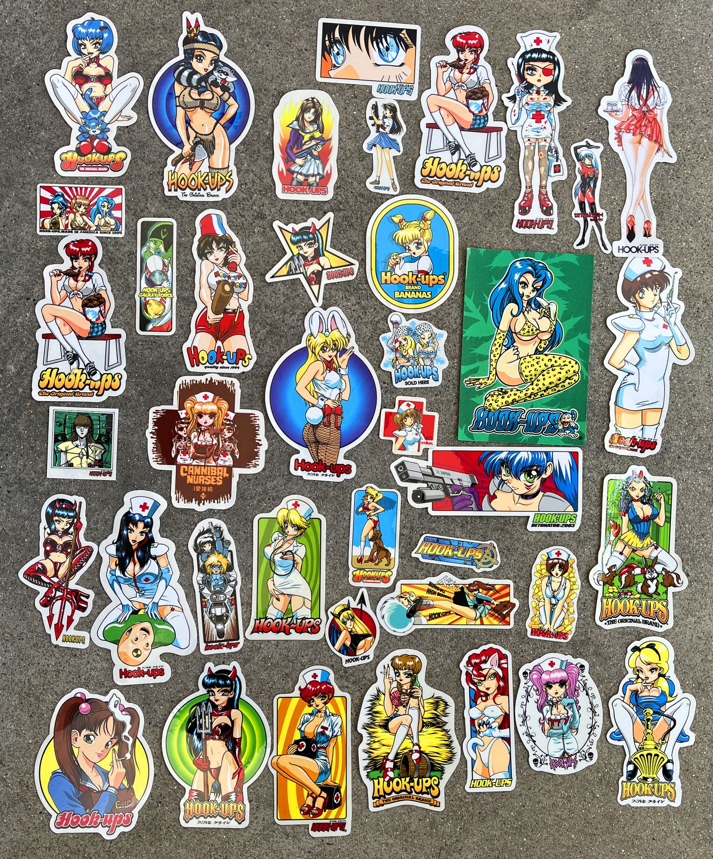 hook-ups vintage stickers mega 40 pack