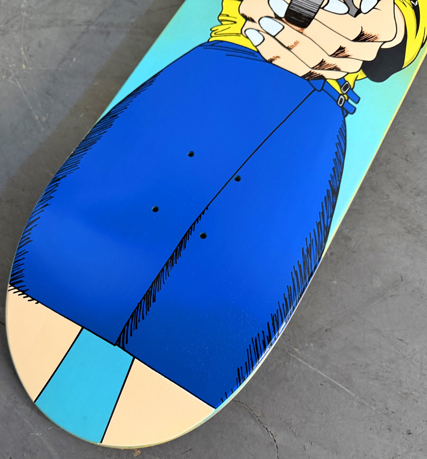 1 of 1 SIGNED Barrel of a Gun - 8.25 X 32.25 HAND PAINTED BLUE/YELLOW GRADIENT