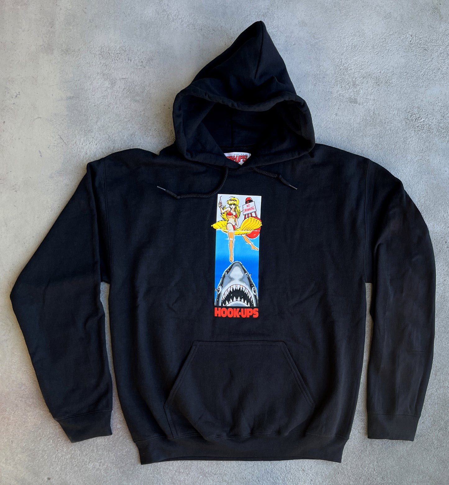 No Swimming Hooded Sweatshirt BLACK