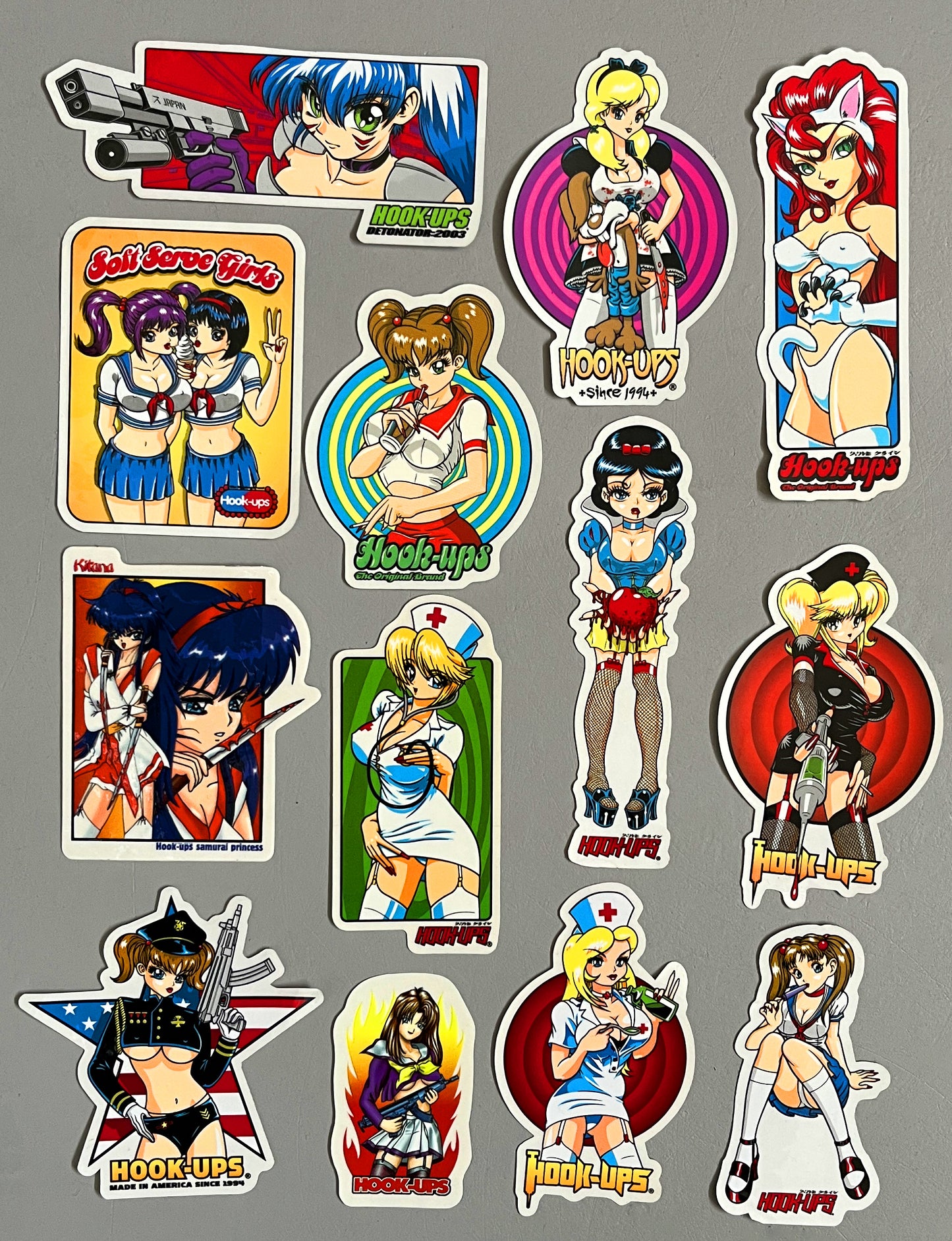 hook-ups VINTAGE sticker 13 pack
