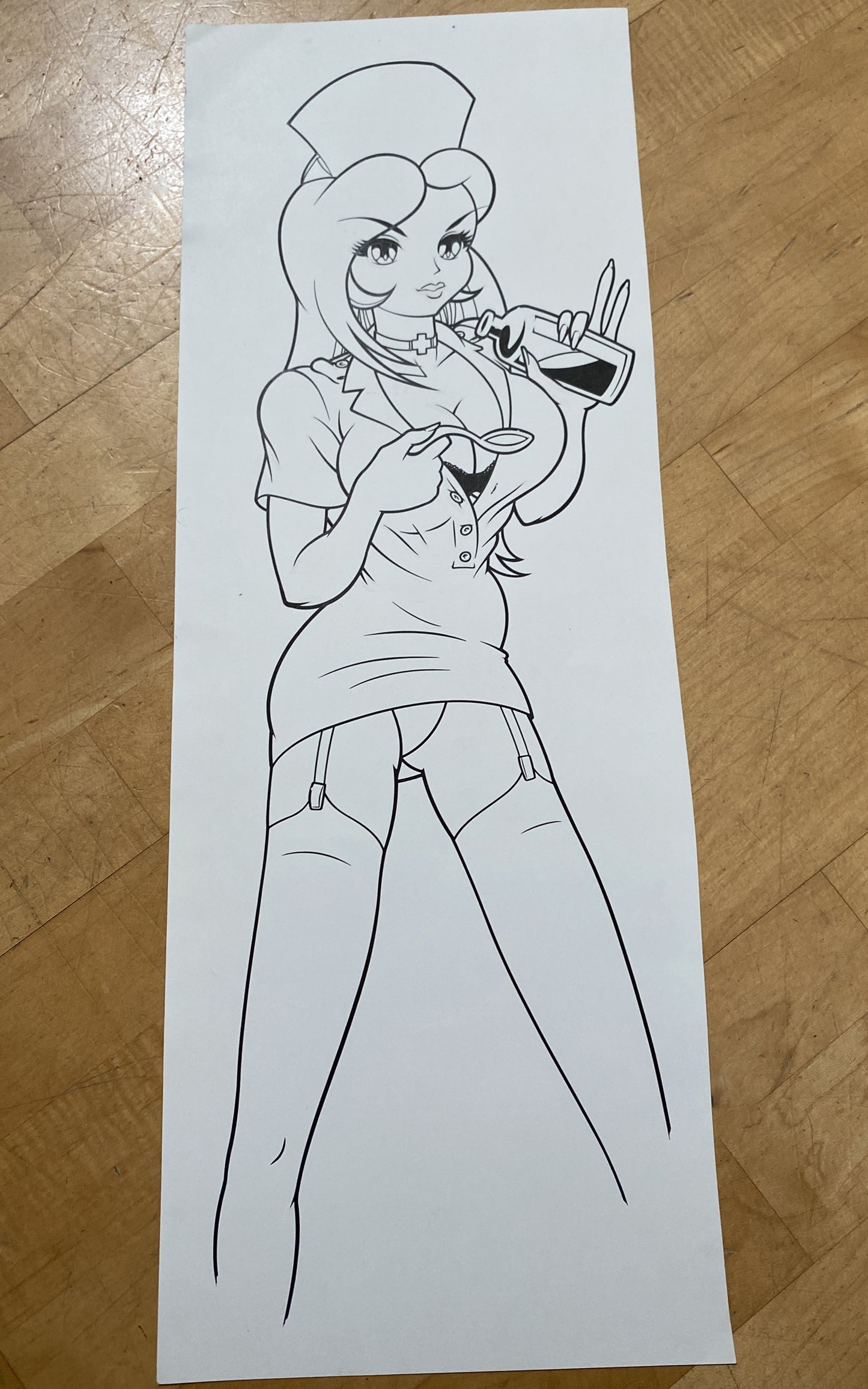 ORIGINAL LINE ART - Nurse Girl Chrissy