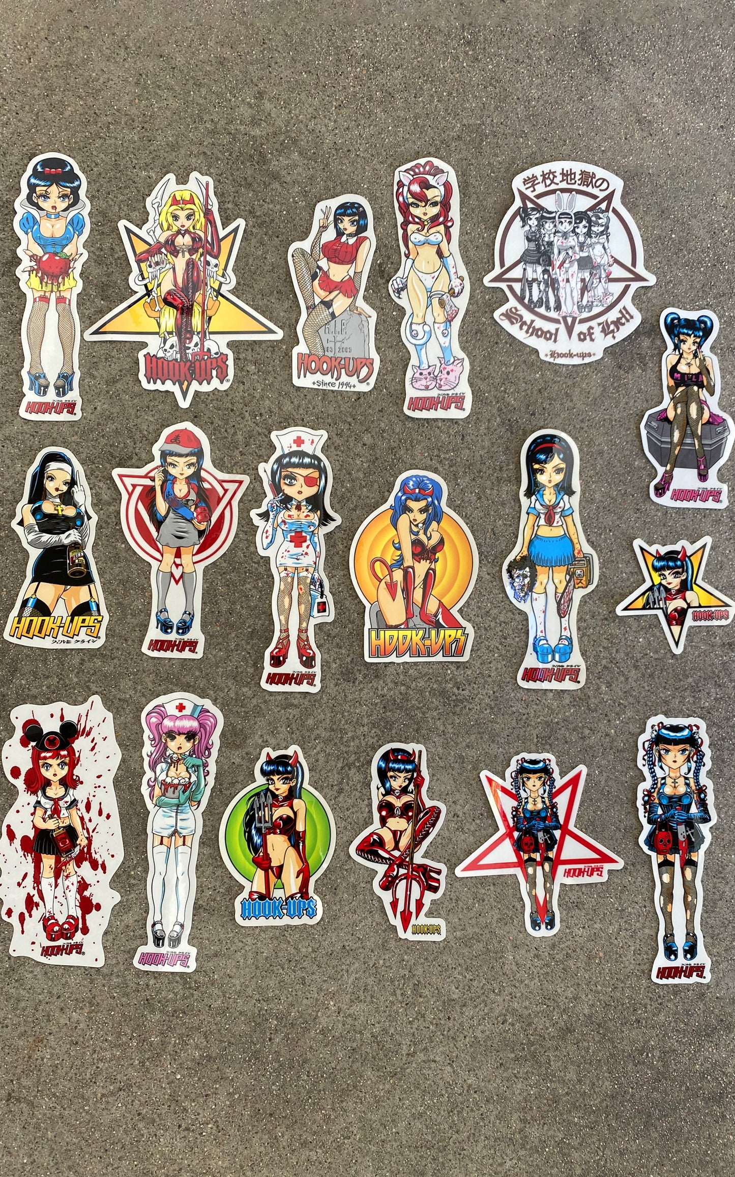 hook-ups demon girls classic stickers 18 pack