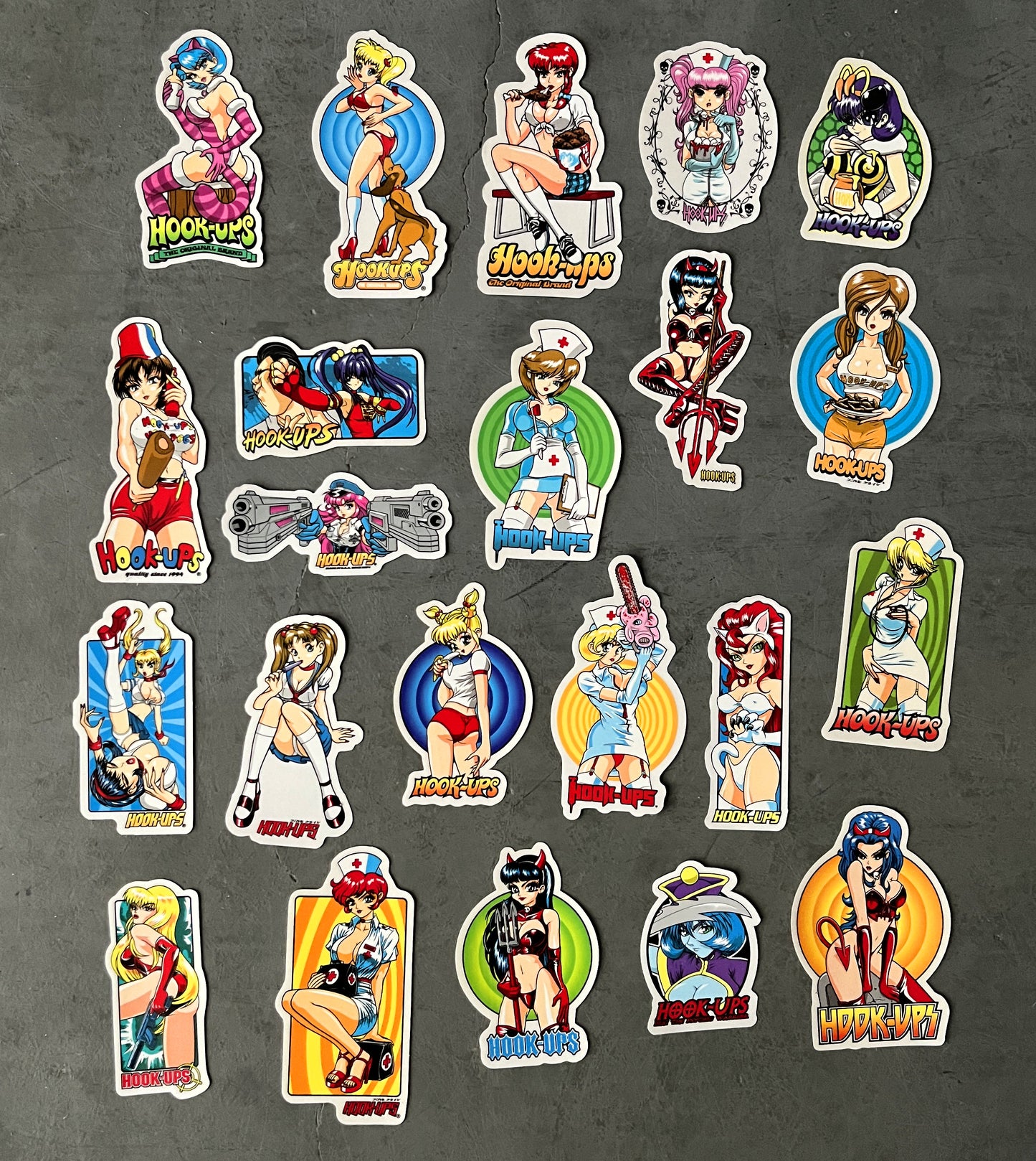 hook-ups classic stickers 22 pack