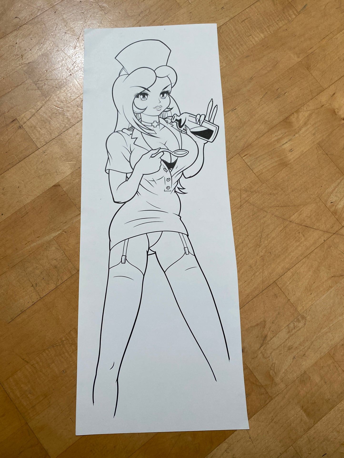 ORIGINAL LINE ART - Nurse Girl Chrissy