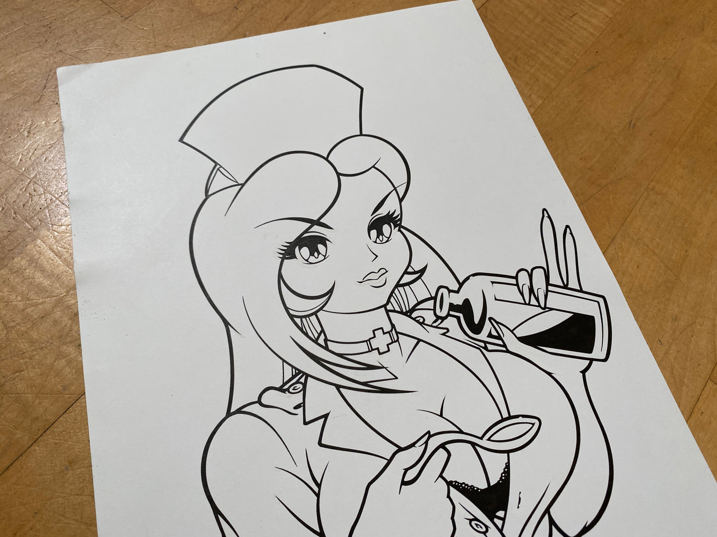 ORIGINAL LINE ART - Nurse Girl Chrissy