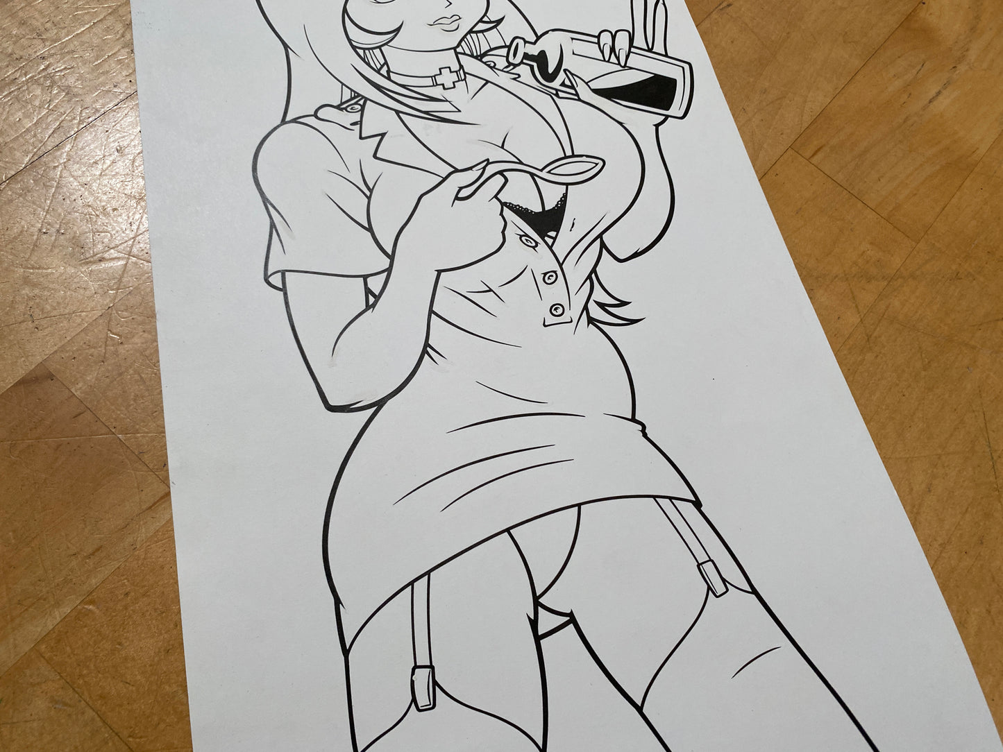 ORIGINAL LINE ART - Nurse Girl Chrissy