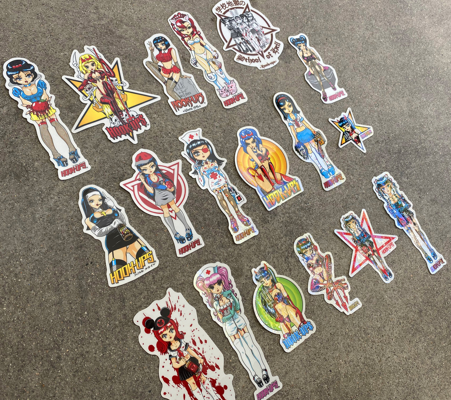 hook-ups demon girls classic stickers 18 pack