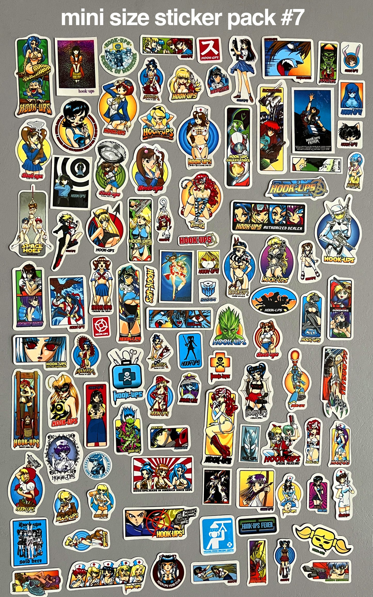 hook-ups mini size sticker pack #7 of 100 small stickers