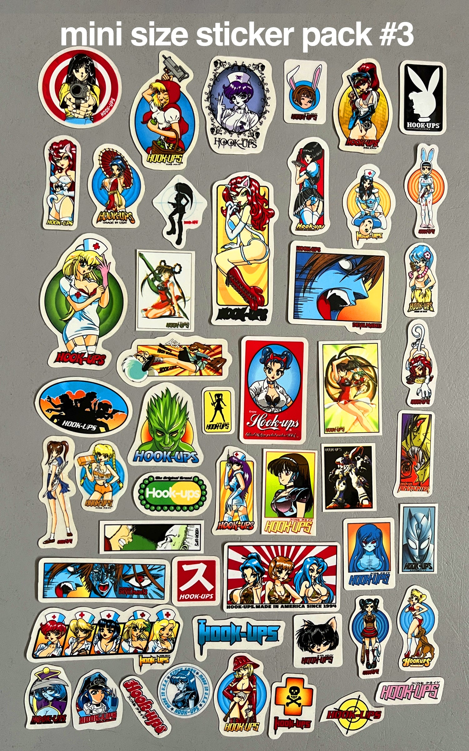 hook-ups mini size sticker pack #3 of 50 small stickers – hookups