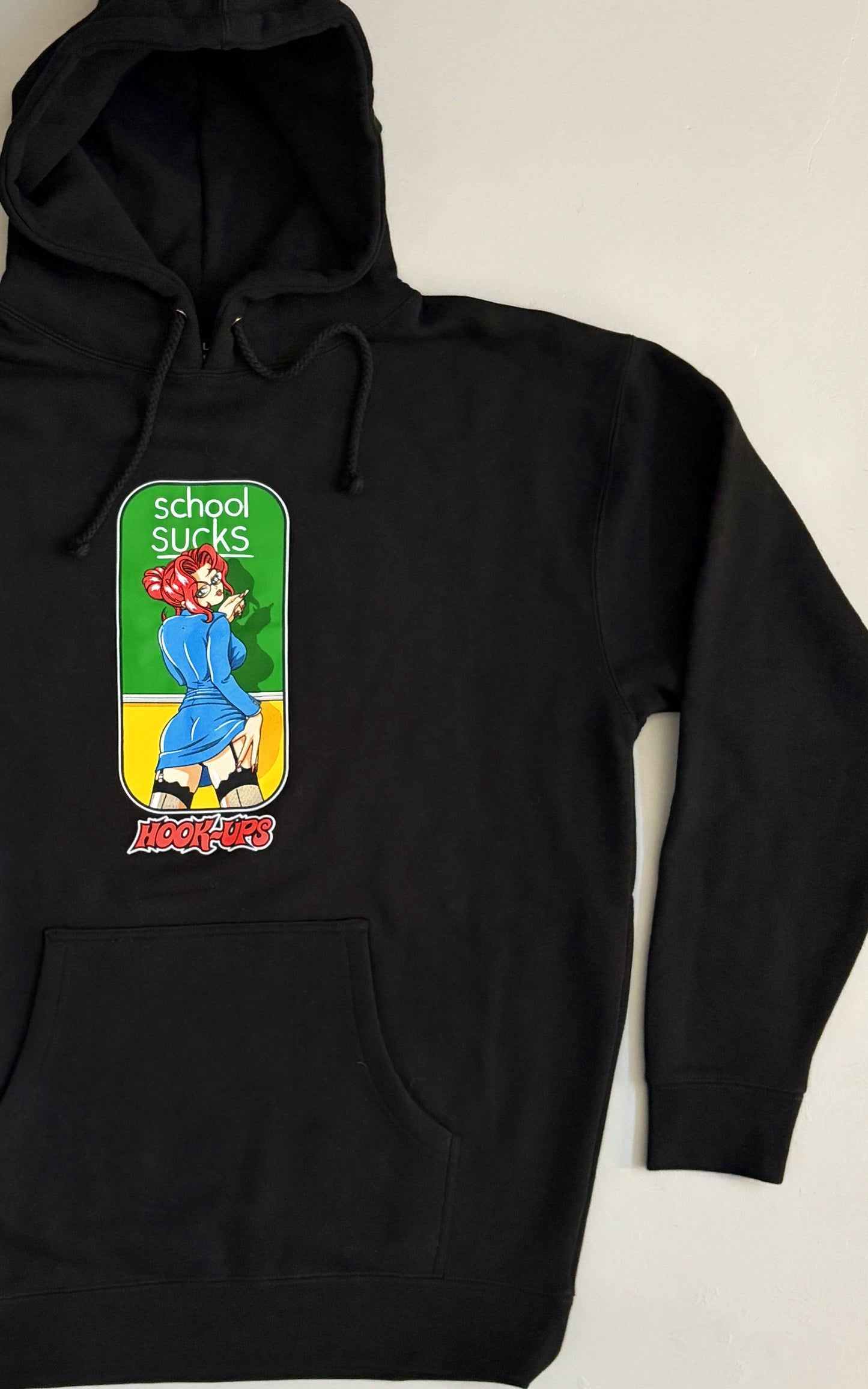 School Sucks HEAVYWEIGHT HOODED SWEATSHIRT - BLACK
