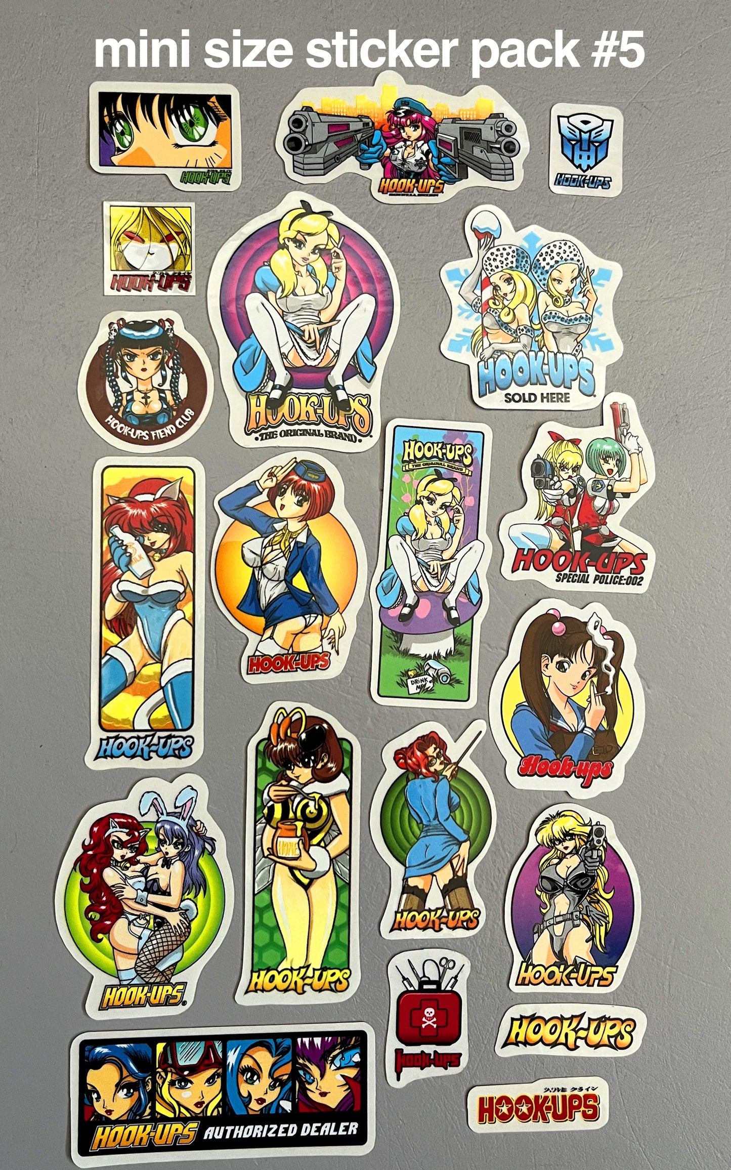 hook-ups mini size sticker pack #5 of 20 small stickers