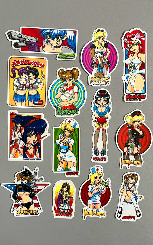 hook-ups VINTAGE sticker 13 pack