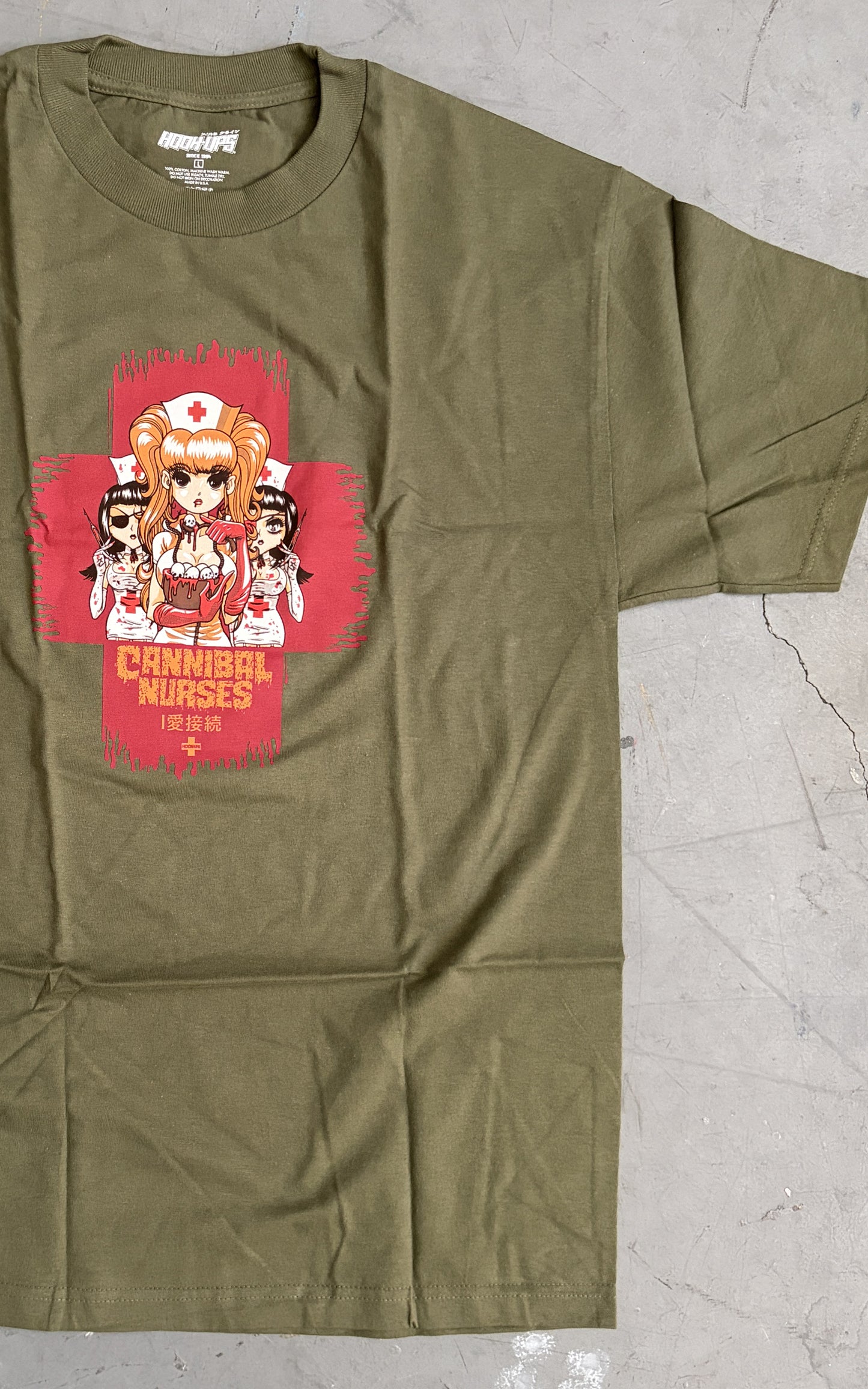 Cannibal Nurses T-shirt - ARMY GREEN - NEW OLD STOCK FROM 2011