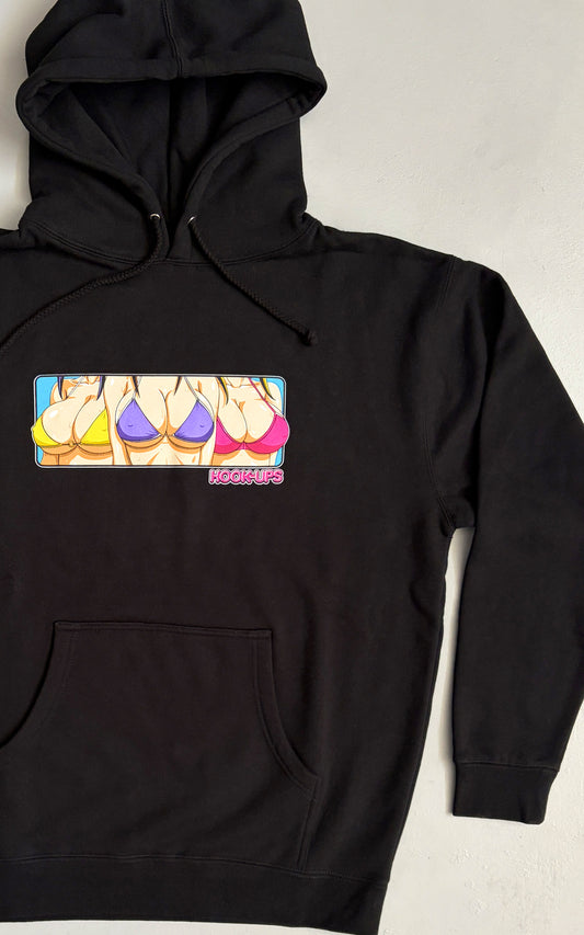 3 Girls HEAVYWEIGHT HOODED SWEATSHIRT - BLACK