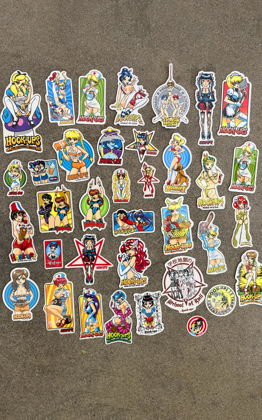 hook-ups vintage stickers mega 36 pack