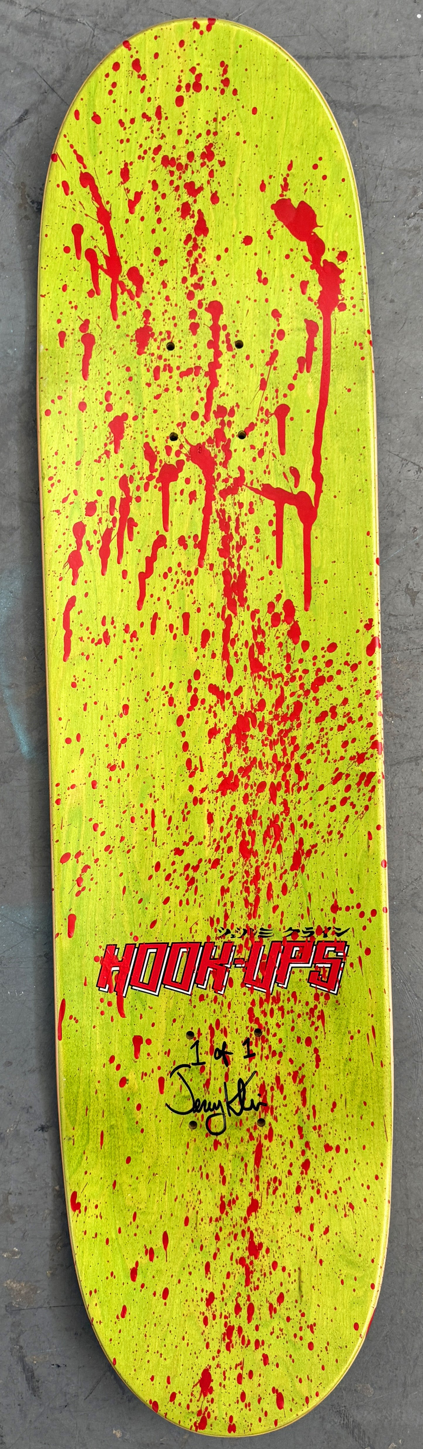 SIGNED Mika 2 - 8.0 X 31.75 HAND SCREENED BLOOD SPLATTER HAND PAINTED 1 of 1