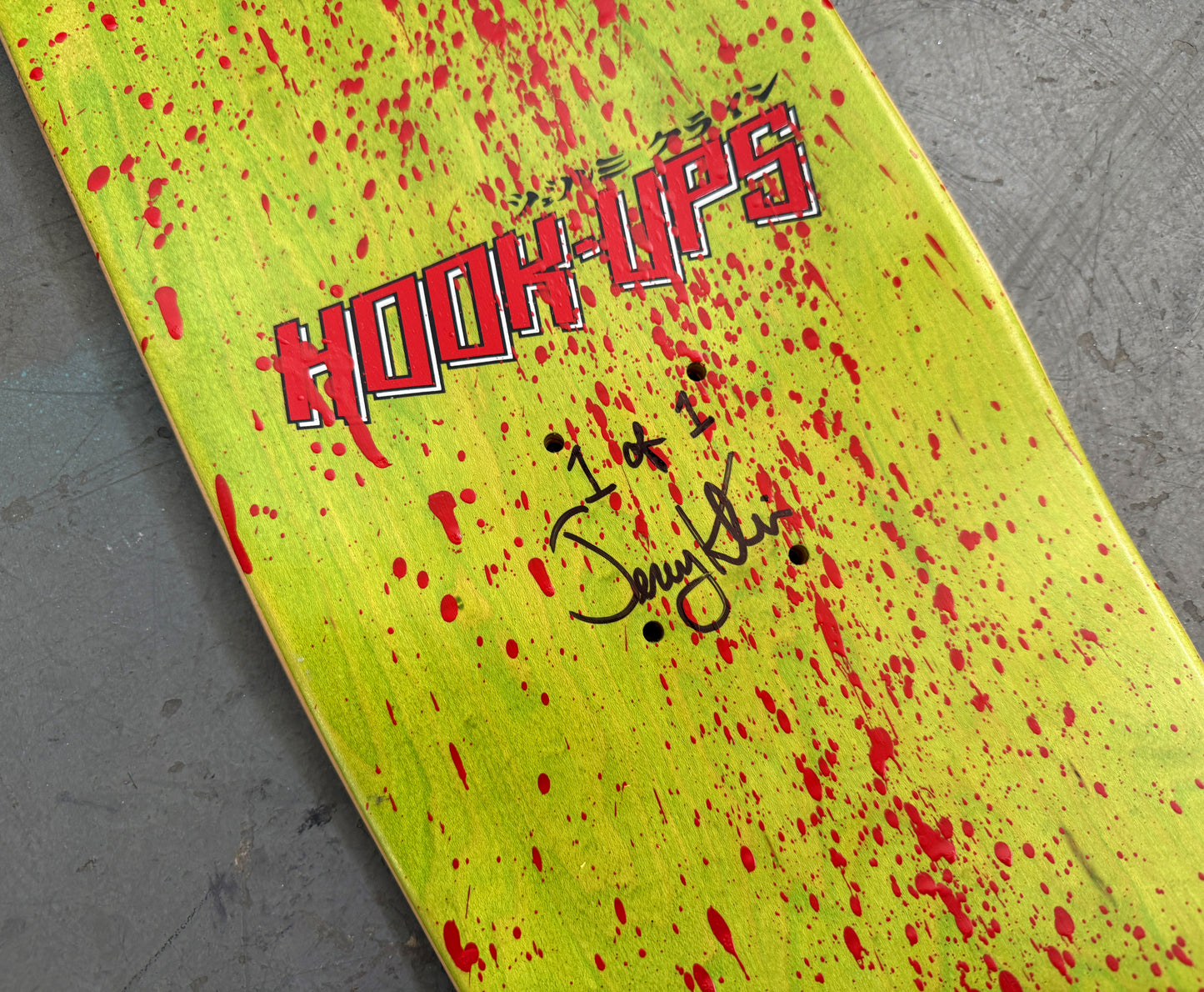 SIGNED Mika 2 - 8.0 X 31.75 HAND SCREENED BLOOD SPLATTER HAND PAINTED 1 of 1