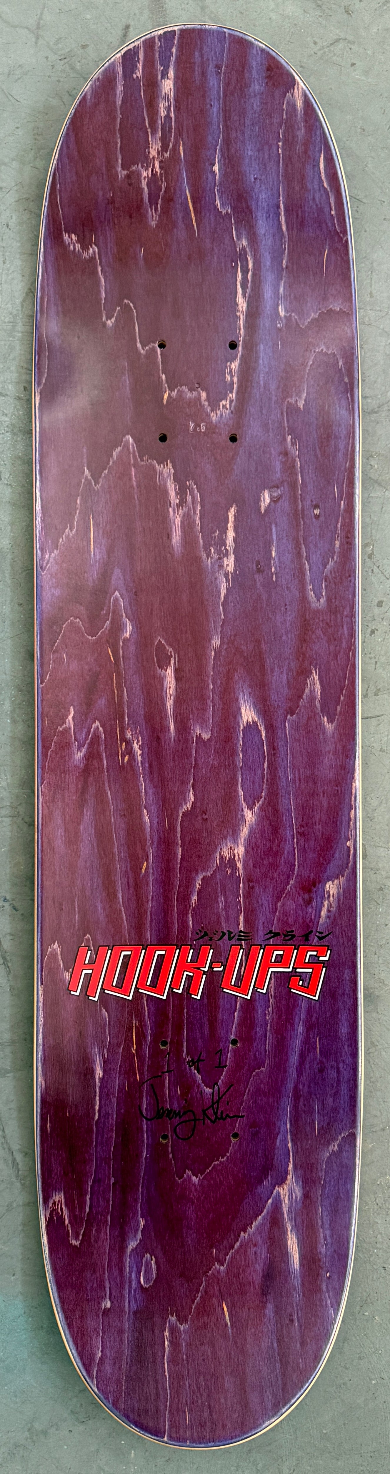 SIGNED Iria Hunter ANODIZED PURPLE 7.5 X 31 HAND SCREENED 1 OF 1