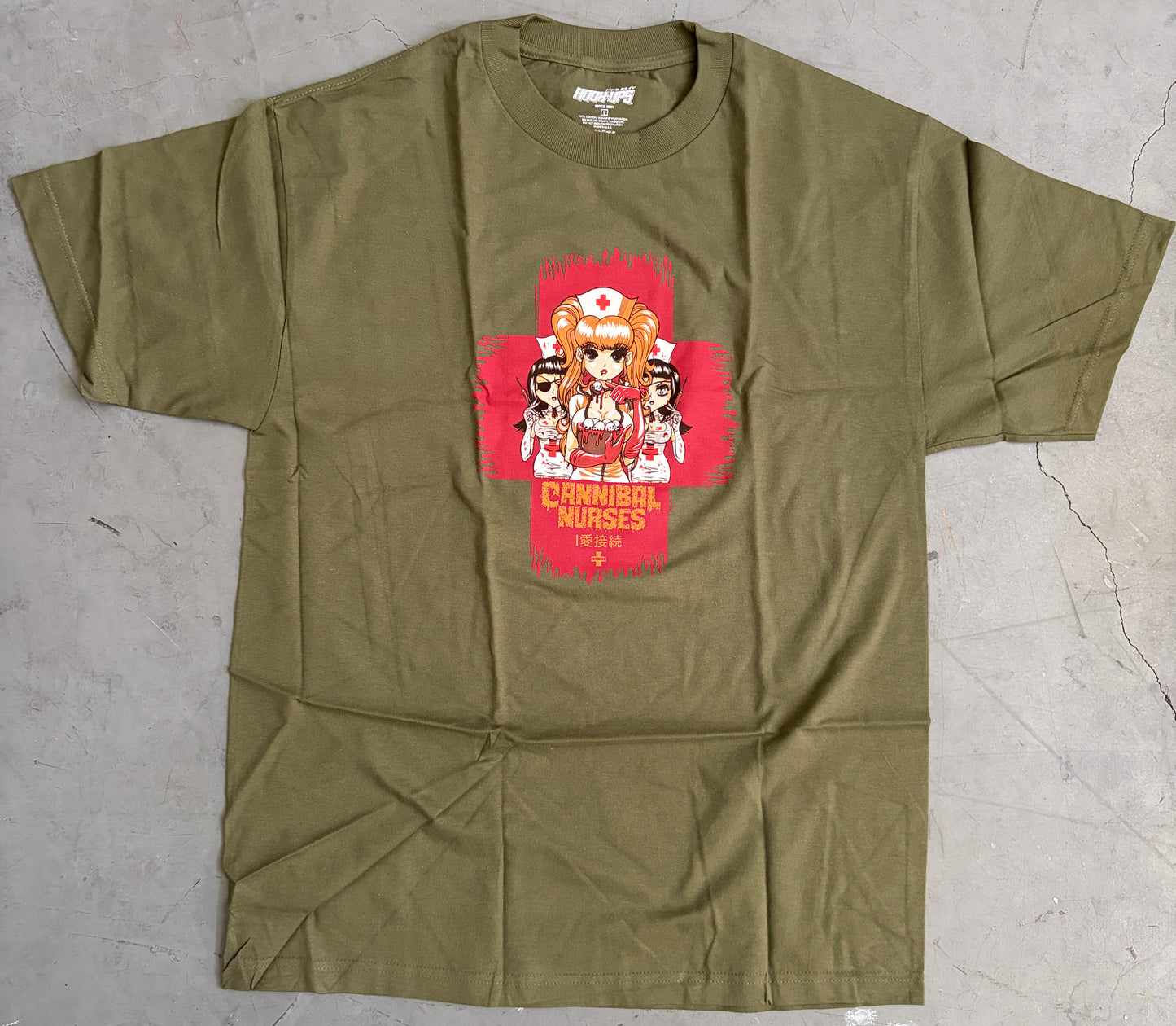 Cannibal Nurses T-shirt - ARMY GREEN - NEW OLD STOCK FROM 2011