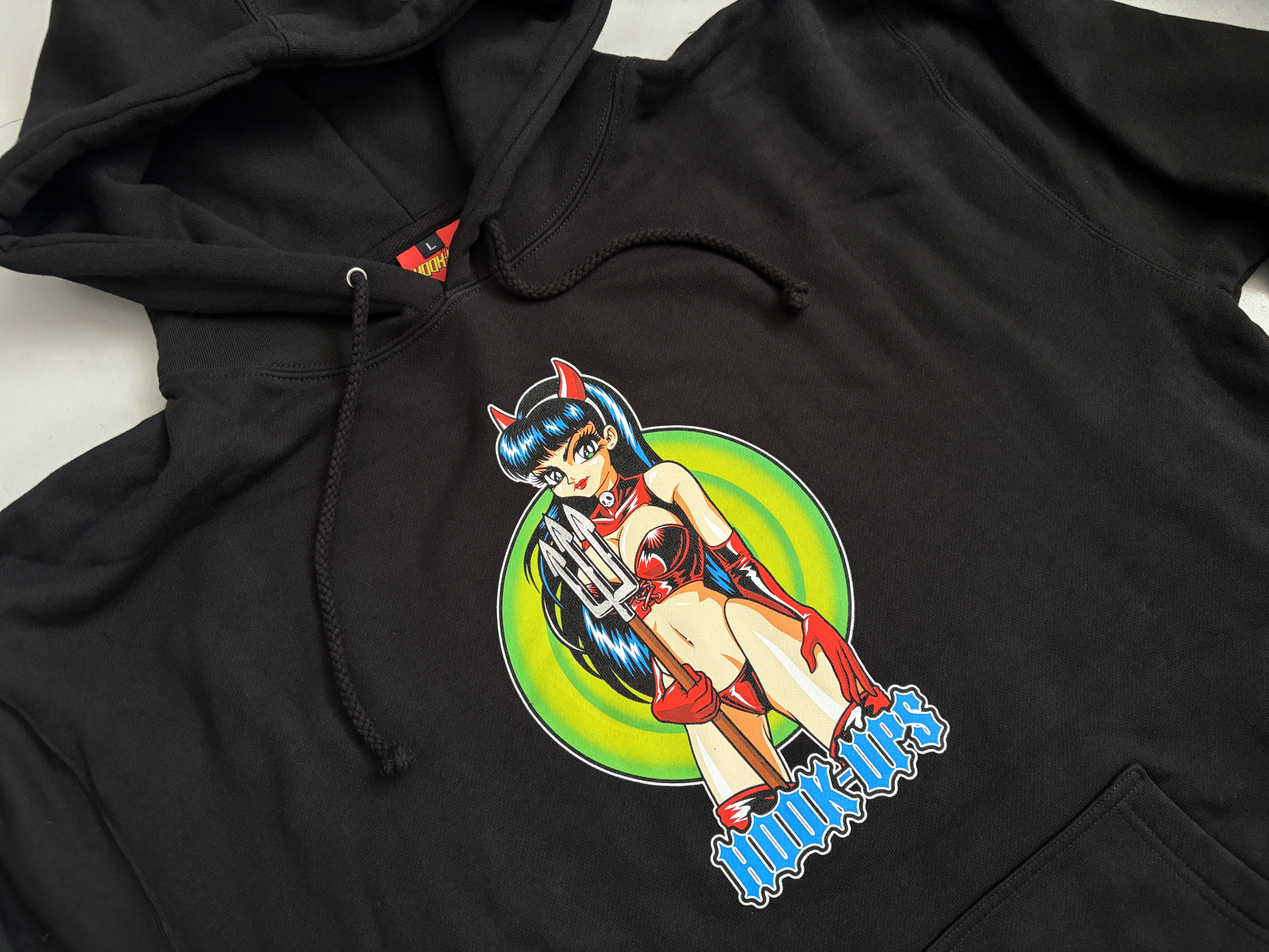 Devil Girl Hooded HEAVYWEIGHT SWEATSHIRT - BLACK – hookups