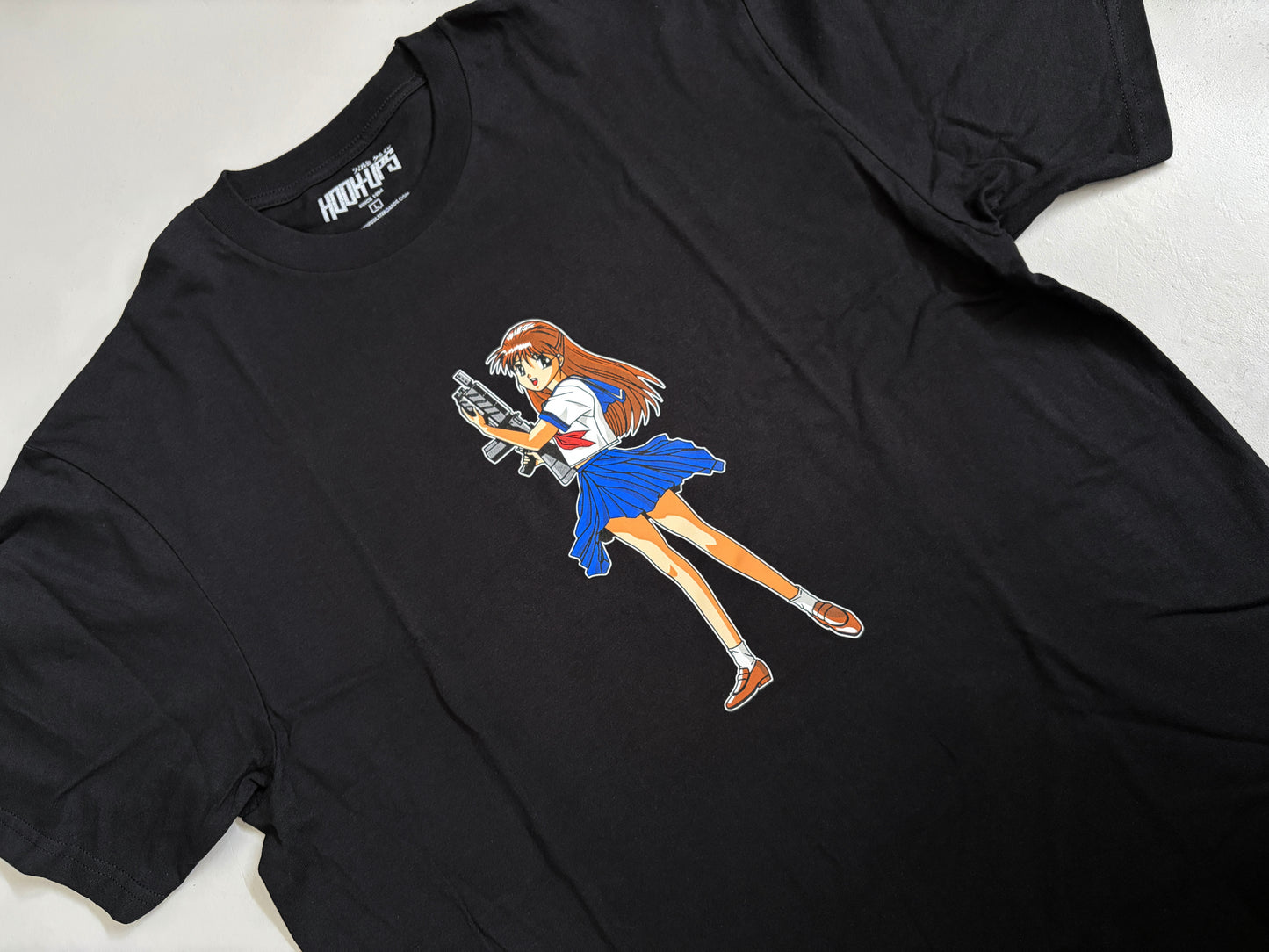 Machine Gun Girl T-shirt - BLACK