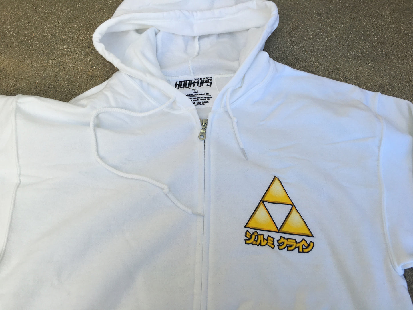 Female Link Zipper Hood Sweatshirt - WHITE